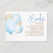 ライトブラウンとブルーバルーン赤ちゃんシャワー本 エンクロージャーカード (正面)