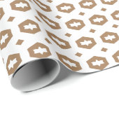 ライトブラウンとホワイト：Geometriana ラッピングペーパー (ロールコーナー)