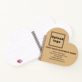 ライトブラウンのビジネスブランドハート形状スパイラル ノートブック (内部)