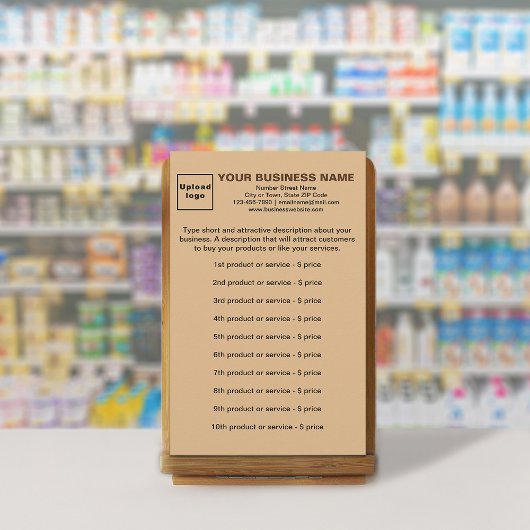 ライトブラウンのビジネス商品またはサービス 便箋