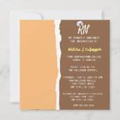 ライトブラウンの写真を使った看護師のピン式卒業式 招待状 (正面)