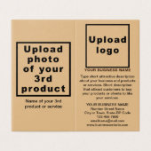 ライトブラウンの小さな折りたたみカードのビジネス商品 (外部フラット)