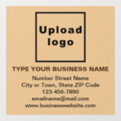 ライトブラウンの正方形の窓にしがみつくビジネスブランド ウィンドウサイン (シート)