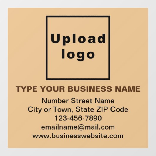 ライトブラウンの正方形の窓にしがみつくビジネスブランド ウィンドウサイン (シート)