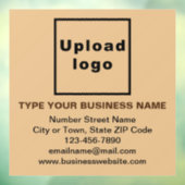 ライトブラウンの正方形の窓にしがみつくビジネスブランド ウィンドウサイン (シート3)