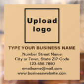 ライトブラウンの正方形の窓にしがみつくビジネスブランド ウィンドウサイン (シート2)