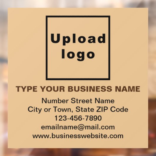 ライトブラウンの正方形の窓にしがみつくビジネスブランド ウィンドウサイン (シート2)