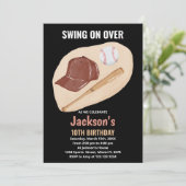 ライトブラウンの野球の誕生日招待状 招待状 (スタンド正面)