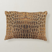 ライトブラウンアリゲータースキンプリント アクセントクッション (裏面)