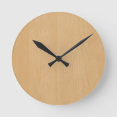 ライトブラウンウッドデジタルプリント ラウンド壁時計 (正面)