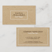 ライトブラウンクラフト紙テクスチャプリント 名刺 (正面/裏面)