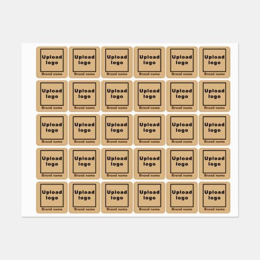 ライトブラウンスクエアウェアのビジネスブランド ラベル (シート)