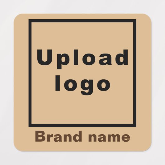ライトブラウンスクエアウェアのビジネスブランド ラベル (デザイン1)