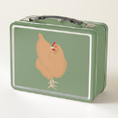 ライトブラウンチキンイラストレーション パーソナライズされた メタルランチボックス (裏面)