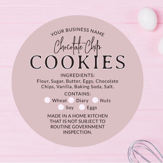 ライトブラウンチョコレートクッキーコテージ法ステッカー ラウンドシール