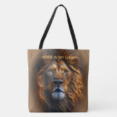 ライトブラウントートバッグイエスは私の主カスタム文字 トートバッグ (正面)