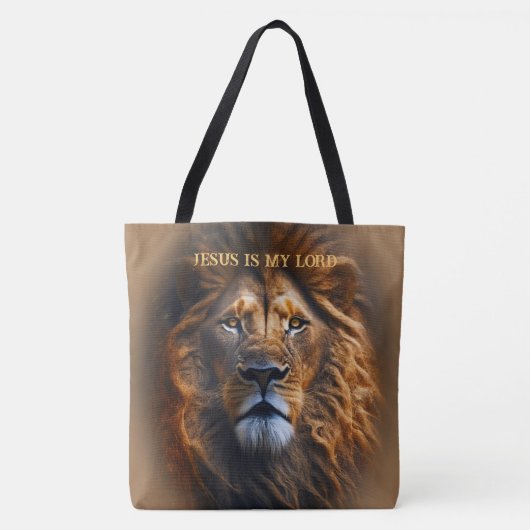 ライトブラウントートバッグイエスは私の主カスタム文字 トートバッグ (正面)