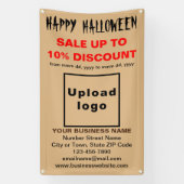 ライトブラウンバナーのビジネスハロウィーン販売 横断幕 (縦)