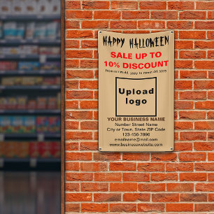 ライトブラウンバナーのビジネスハロウィーン販売 横断幕