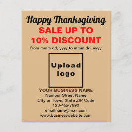 ライトブラウンフライヤーのビジネス感謝祭セール チラシ