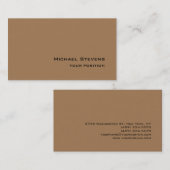 ライトブラウンユニークトレンディープロフェッショナルミニマル 名刺 (正面/裏面)