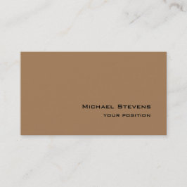 ライトブラウンユニークトレンディープロフェッショナルミニマル 名刺