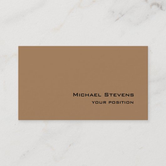 ライトブラウンユニークトレンディープロフェッショナルミニマル 名刺 (正面)