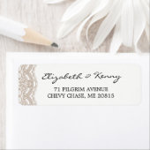 ライトブラウンレース差出人住所ラベル ラベル (インサイチュ)