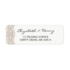 ライトブラウンレース差出人住所ラベル ラベル