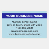 ライトブラウン上で強調表示されたビジネス名 長方形シール (正面)