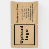 ライトブラウン四角形バナーのビジネスブランド 横断幕 (縦)