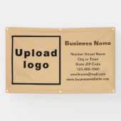 ライトブラウン四角形バナーのビジネスブランド 横断幕 (横)