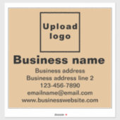 ライトブラウン大四角ビニールのビジネスブランド シール (シート)