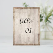 ライトブラウン木材&ライトテーブル番号カード 出欠カード (スタンド正面)