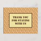 ライトブラウン柄のあなたと一緒にとどまることに感謝 ポストカード (正面)