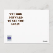 ライトブラウン柄のあなたと一緒にとどまることに感謝 ポストカード (裏面)