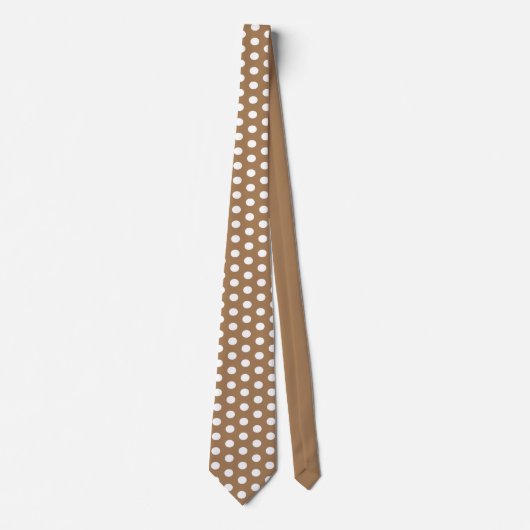 ライトブラウン水玉模様結婚ズのネックタイ ネクタイ (正面)