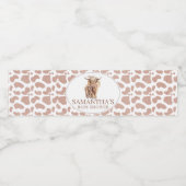 ライトブラウン牛プリント牛ふくらはぎ赤ちゃんシャワー ペットボトルラベル (シングルラベル)