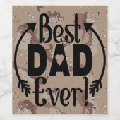 ライトブラウン迷彩柄 |最高のパパ ワインラベル (シングルラベル)