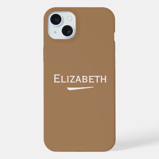 ライトブラウン 名前入り iPhoneケース (裏面)