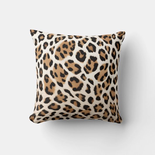 ライトブラウンLeopardプリント クッション (正面)
