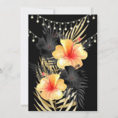 ライトブラック金ゴールドイエローハイビスカス熱帯パーティー 招待状 (裏面)