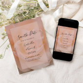 ライトブラッシュピンクのローズフラワーの結婚式のSave the Date 招待状