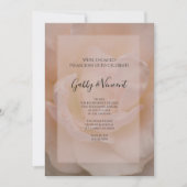 ライトブラッシュピンクローズフラワエンゲージメントパーティ 招待状 (正面)