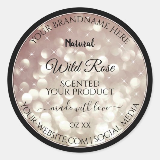 ライトブルゴーニュグリッタースパークルスターズプロダクトラベル ラウンドシール (正面)