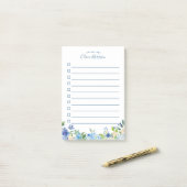 ライトブルーあじさい水色フローラ一覧 ポストイット (デスク上)