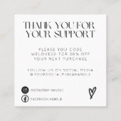 ライトブルーありがとうメディア挿入  スクエア名刺 (裏面)