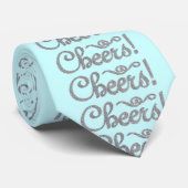 ライトブルーおもしろい応援からビール、ビールから応援 ネクタイ (ロール)