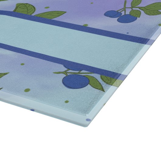 ライトブルーかわいいブルーベリーパターン カッティングボード (角)