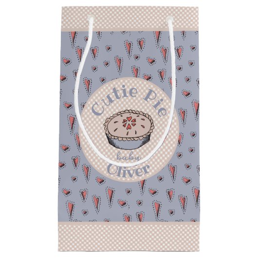 ライトブルーかわいこちゃんパイ男の赤ちゃん スモールペーパーバッグ (正面)